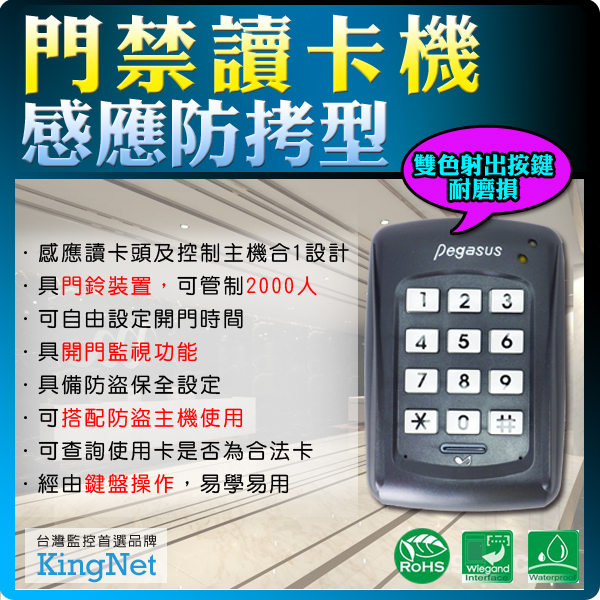 門禁讀卡機管制系統防拷型感應卡大樓門禁辦公廠房控制器數位門鎖 電子鎖電梯刷卡 Pchome 24h購物