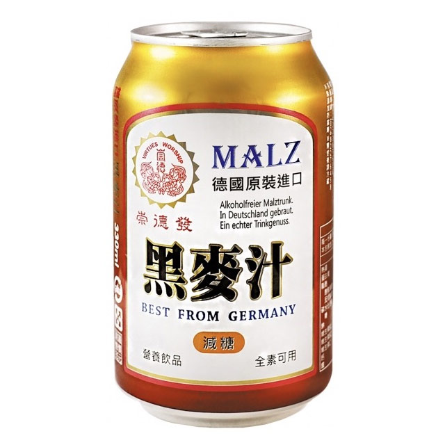 崇德發德國原裝進口 減糖 黑麥汁 易開罐330ml 24入 Pchome 24h購物