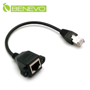 Benevo 25cm Rj45接頭延長線 公對母 母頭帶螺絲孔 Pchome 24h購物