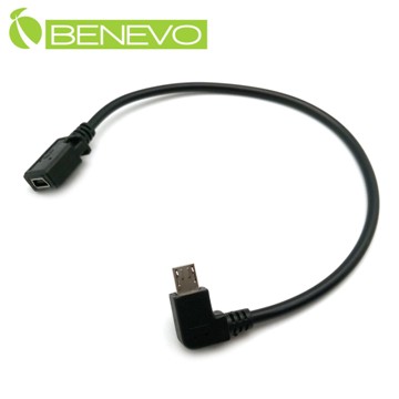 Benevo右彎型25cm Micro Usb公頭轉mini Usb母頭訊號連接短線 Pchome 24h購物