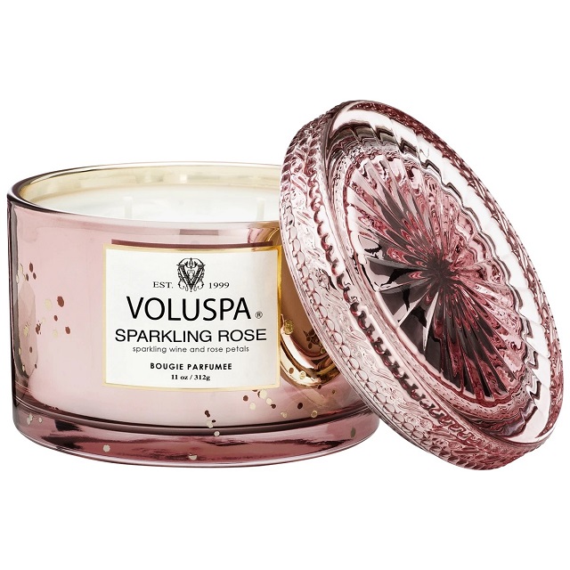 美國原廠正品 VOLUSPA 玫瑰氣泡 香氛蠟燭 SPARKLING ROSE 11oz/312g 華麗年代 (附精美外盒)