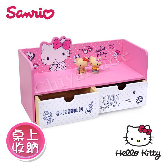 Hello Kitty 三麗鷗凱蒂貓桌上橫式抽屜收納櫃桌上收納文具收納飾品收納 正版授權台灣製 Pchome 24h購物