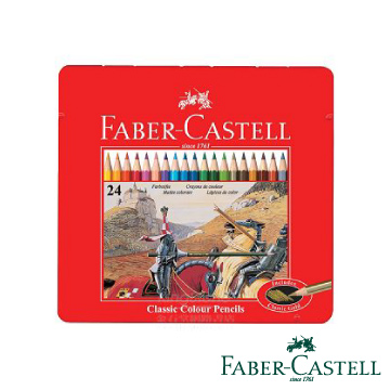 Faber Castell 紅色系油性色鉛筆24色 精緻鐵盒 Pchome 24h購物