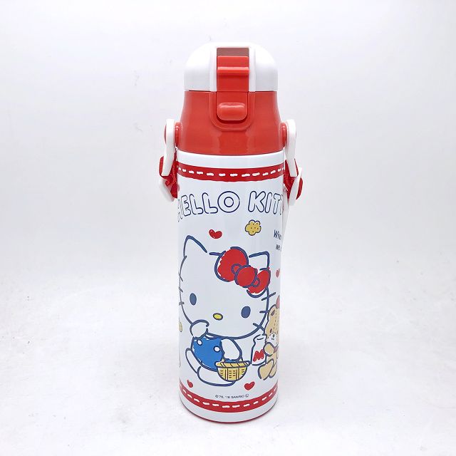 日本 Sanrio Hello Kitty 保冷專用 彈蓋直飲式 超輕量不鏽鋼水壺580ml(5966)