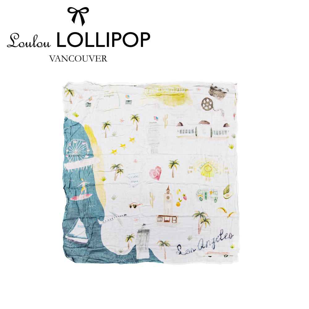 Loulou lollipop 加拿大 竹纖維透氣包巾120x120cm-美國洛杉磯
