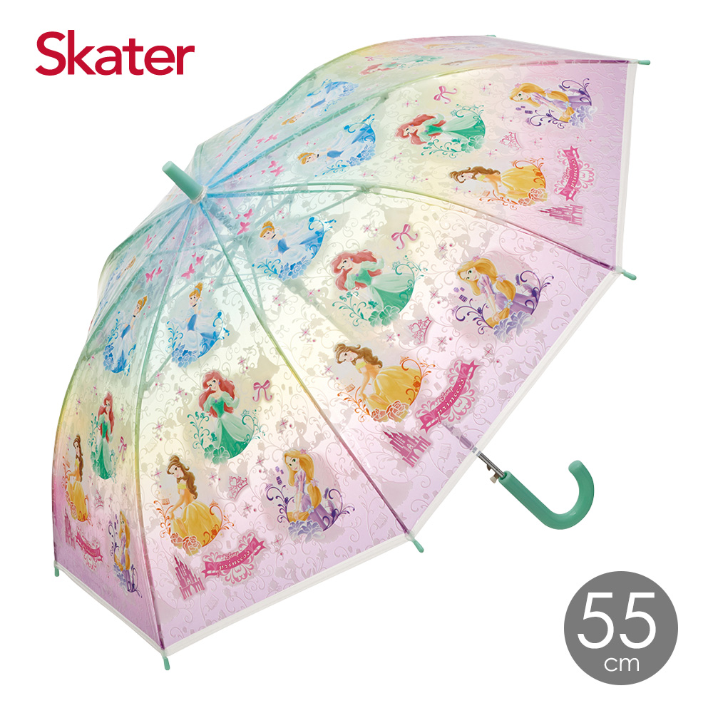 Skater透明雨傘 55cm 迪士尼公主 Pchome 24h購物