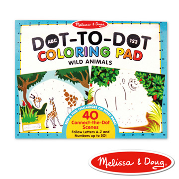 美國瑪莉莎 Melissa & Doug 大型兒童繪本-ABC 123 點點著色本(野生動物)