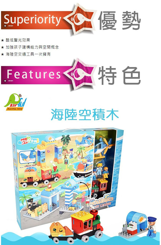 兒童海陸空積木3710 Pchome 24h購物