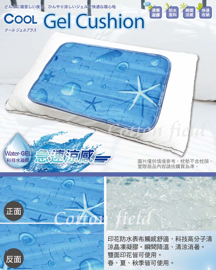 棉花田 海洋之星 極致酷涼冷凝枕墊萬用墊 30x45cm Pchome 24h購物