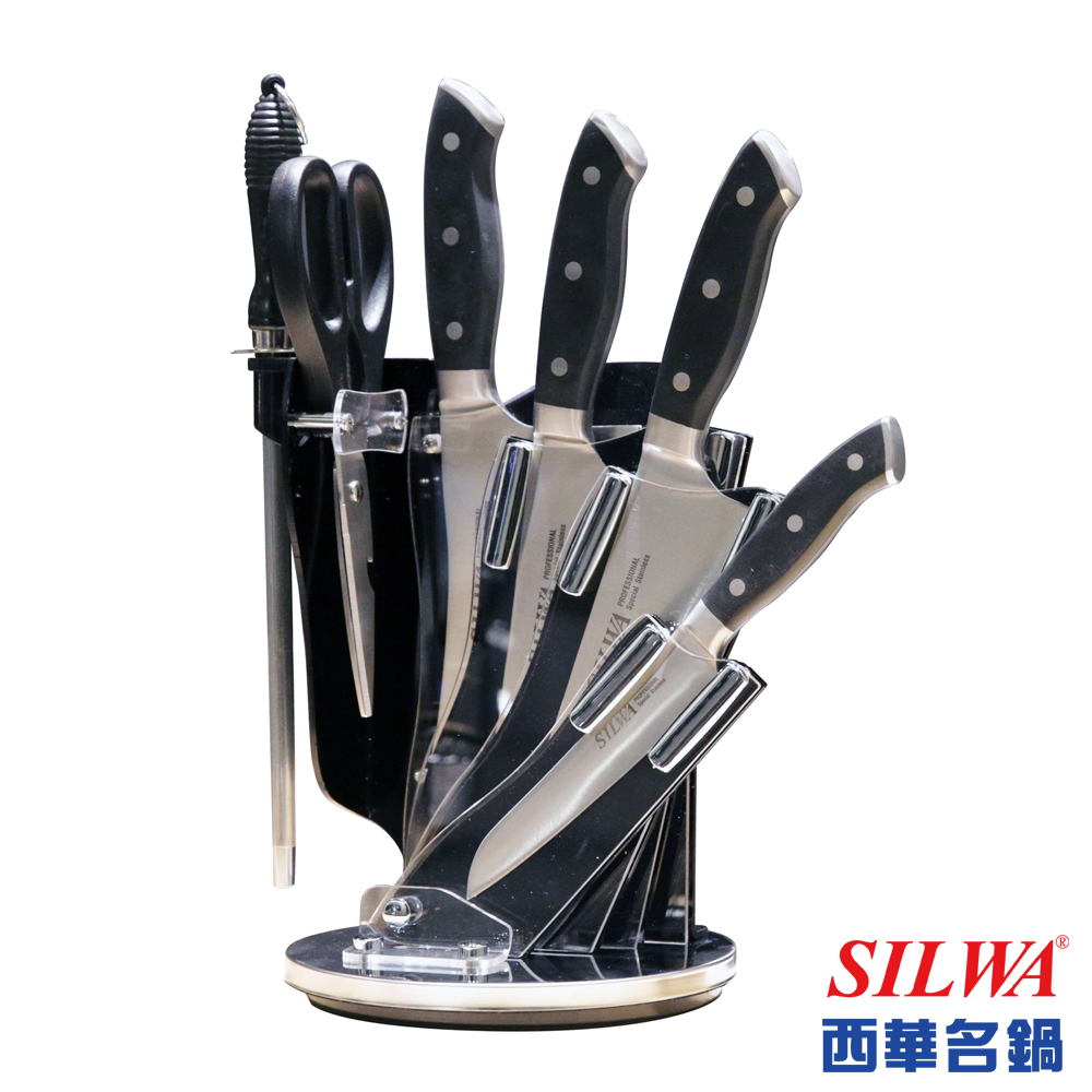 西華silwa 工匠級精鍛七件式刀具組 含精美壓克力360 旋轉刀座 Pchome 24h購物