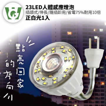 23led節能減碳可彎式感應燈泡 插頭型 正白光 Pchome 24h購物