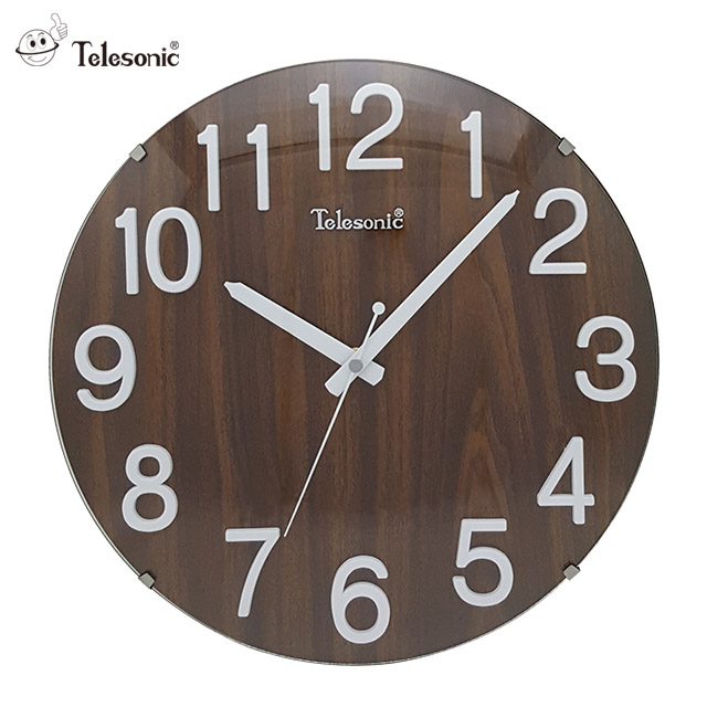 Telesonic/天王星鐘錶 北歐原木設計風深木時鐘 掛鐘 日本機芯