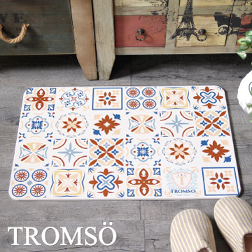 Tromso珪藻土厚實吸水地墊 里斯本花磚 Pchome 24h購物