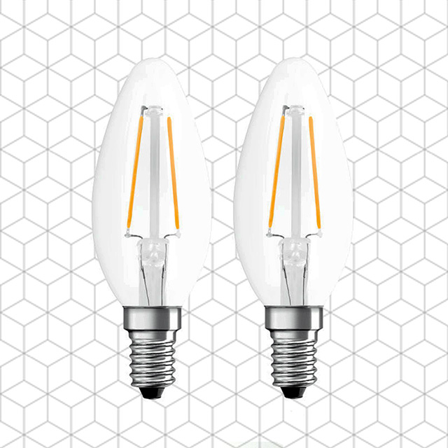 MasterLuz-全電壓 4W E14 LED復古鎢絲尖清燈泡 黃光(2入)