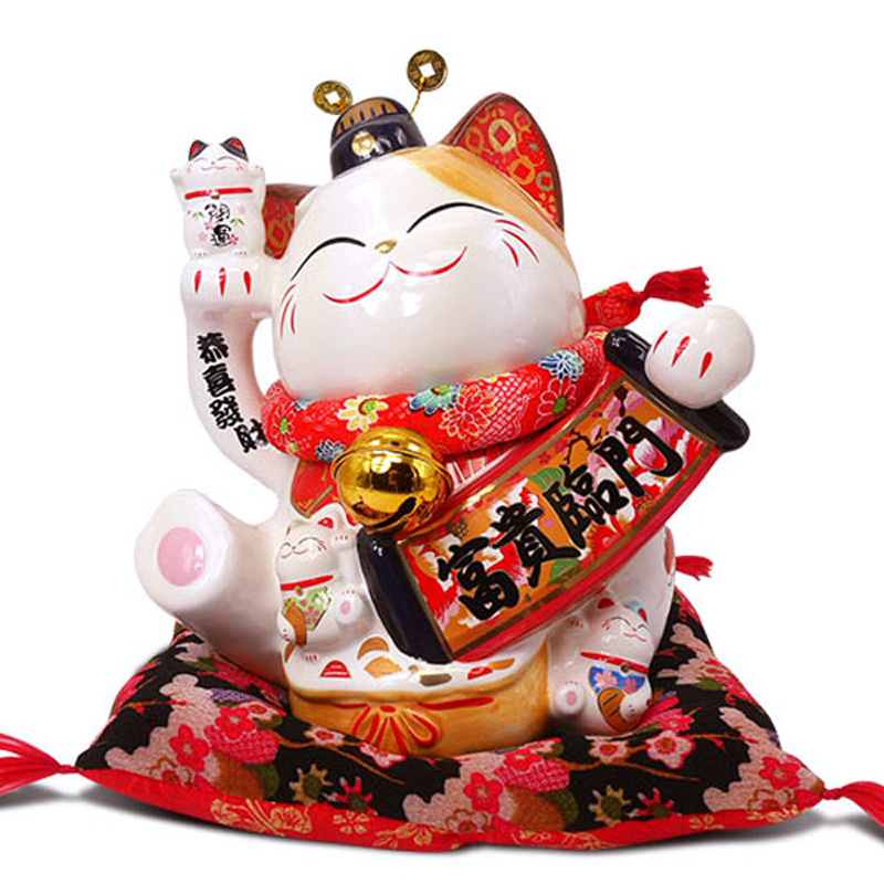 金石工坊 富貴臨門財神貓 大陶瓷招財貓風水擺飾開店賀禮 Pchome 24h購物