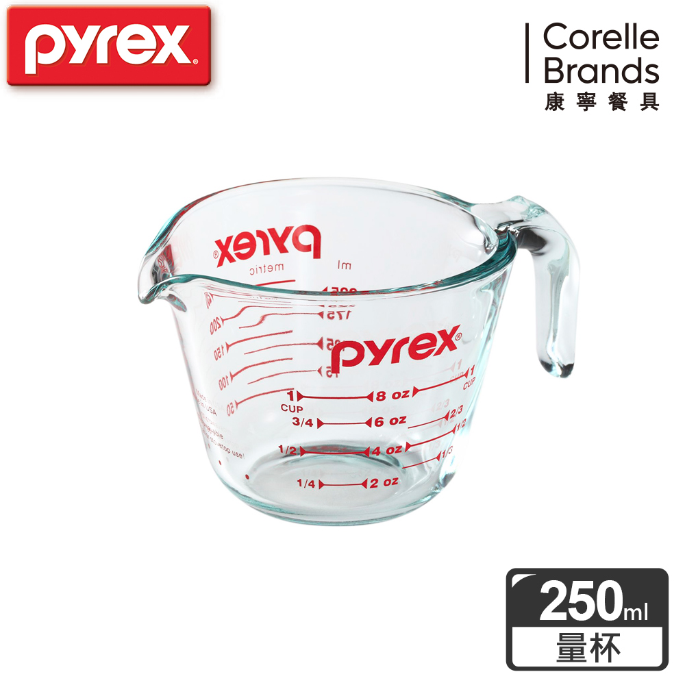 康寧pyrex 耐熱玻璃單耳量杯250ml Pchome 24h購物