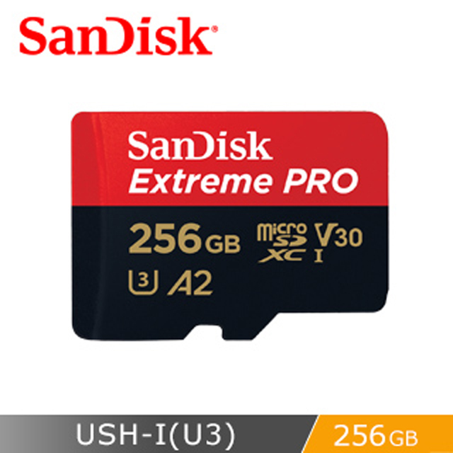 SanDisk ExtremePRO microSDXC UHS-I(V30)(A2) 256GB 記憶卡(公司貨)