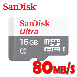 SanDisk Ultra microSD UHS-I 16GB 記憶卡-白 80MB/s