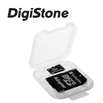 DigiSton MicroSD/SDHC 1片裝記憶卡收納盒/白透明色 (10個)