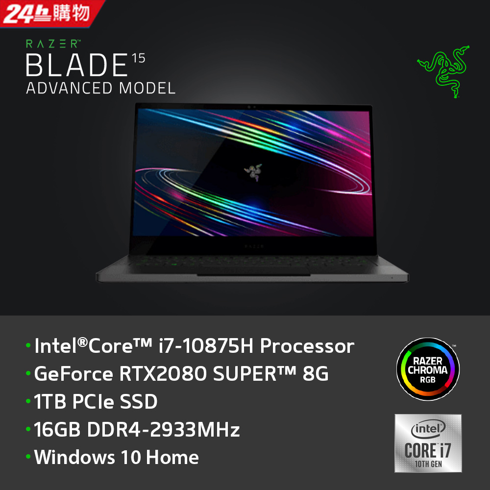 Razer Blade 15 Oled 黑 I7 h 16gb Rtx80 Super Max Q 8g 1tb Pcie Ssd Win10 4k Uhd 15 6 Pchome 24h購物