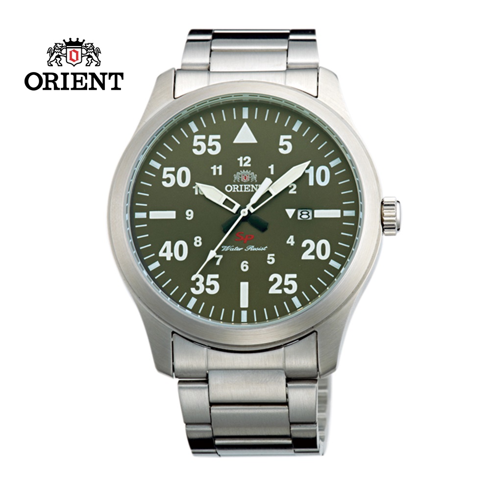 Orient 東方錶sp 系列飛行運動石英錶鋼帶款fung01f 綠色 42mm Pchome 24h購物