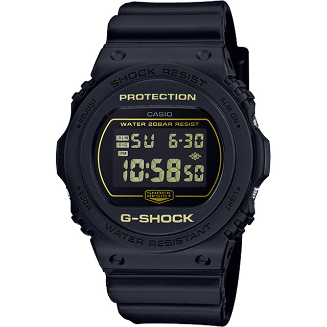 CASIO 卡西歐 G-SHOCK 經典人氣金屬亮色手錶 DW-5700BBM-1