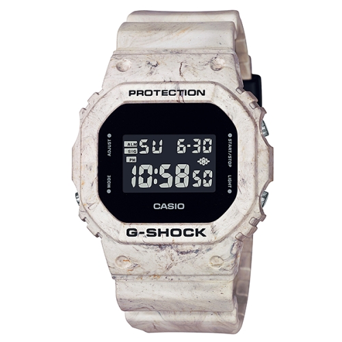 【CASIO 卡西歐】G-SHOCK 地質系大理石紋手錶(DW-5600WM-5)