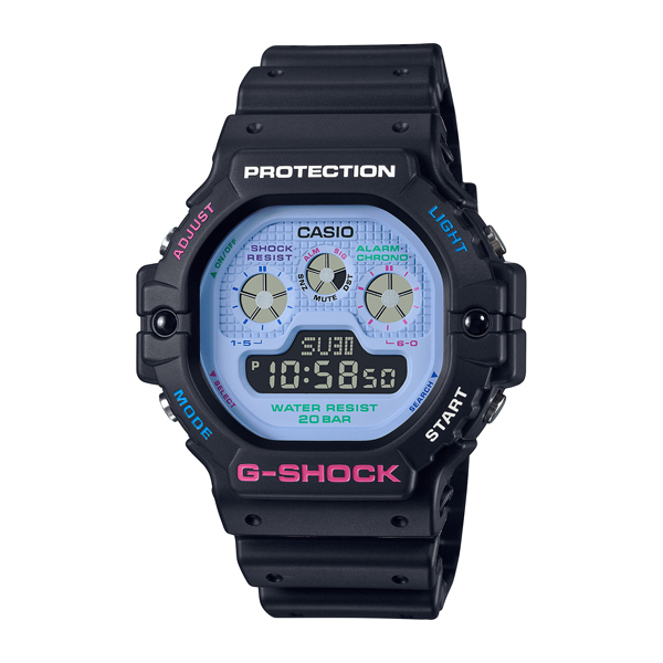 【CASIO 卡西歐】G-SHOCK 防震手錶(黑藍 DW-5900DN-1)