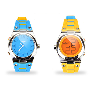 colore TWIN[錶現心情錶出個性錶現時尚亮彩數位指針錶一錶二戴M01