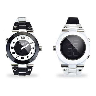 colore TWINS錶現心情錶出個性錶現時尚炫彩數位指針錶一錶二戴M03