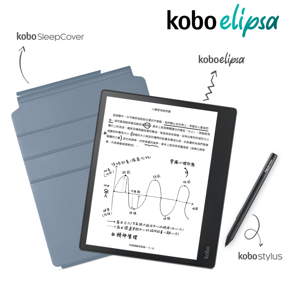 樂天Kobo Elipsa 10.3吋電子書閱讀器套組