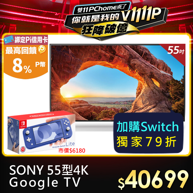 Sony BRAVIA 55吋 4K Google TV 顯示器 +任天堂Nintendo Switch Lite 主機