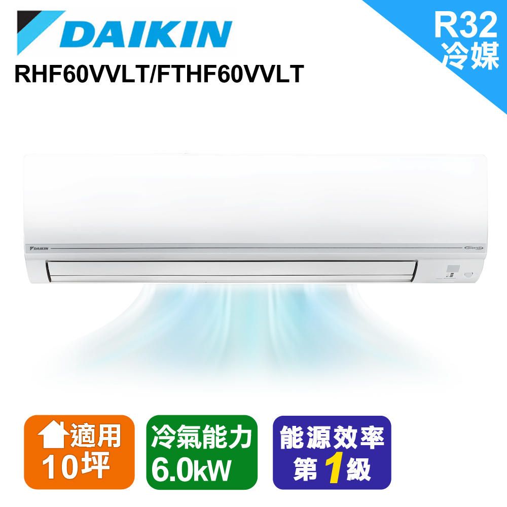 台南 高雄指定區域 Daikin大金變頻10坪適用 經典v系列冷暖 分離式rhf60vvlt Fthf60vvlt Pchome 24h購物