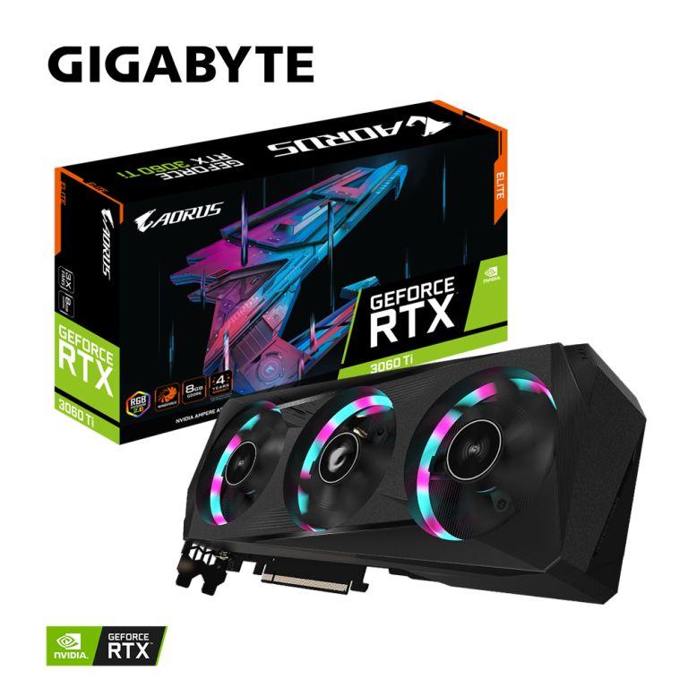 技嘉AORUS GeForce RTX 3060 Ti ELITE 8G 顯示卡(rev. 2.0)+B550M AORUS PRO-P