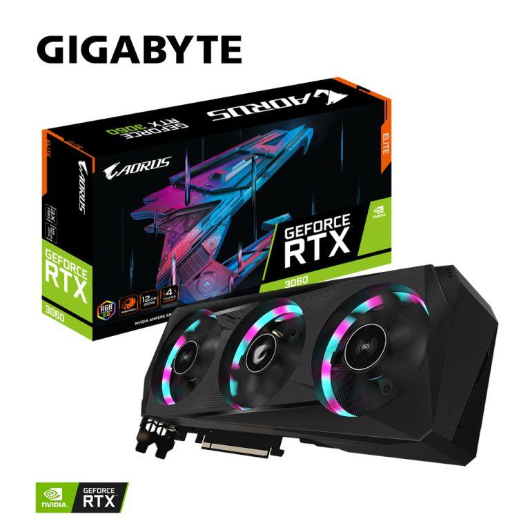 技嘉 AORUS GeForce RTX™ 3060 ELITE 12G (rev. 2.0) +Z590 AORUS ELITE+H410M S2 V3