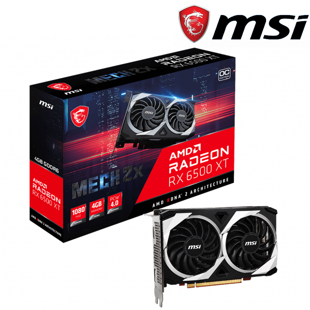 微星 Radeon RX 6500 XT MECH 2X 4G OC 顯示卡