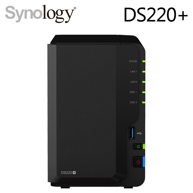 Synology 群暉科技DiskStation DS220+ NAS (2Bay/Intel/2G) 網路儲存伺服器(不含硬碟) - PChome  24h購物