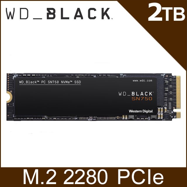 WD 黑標 SN750 2TB NVMe PCIe SSD固態硬碟(WDS200T3X0C)