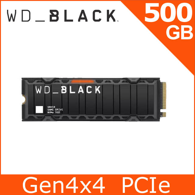 WD 黑標 SN850 500GB M.2 NVMe PCIe SSD固態硬碟(WDS500G1X0E)(含散熱片)