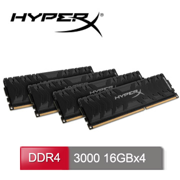 Hyperx Predator Ddr4 3000 64gb 16gbx4 桌上型超頻記憶體 Hx430c15pb3k4 64 Pchome 24h購物