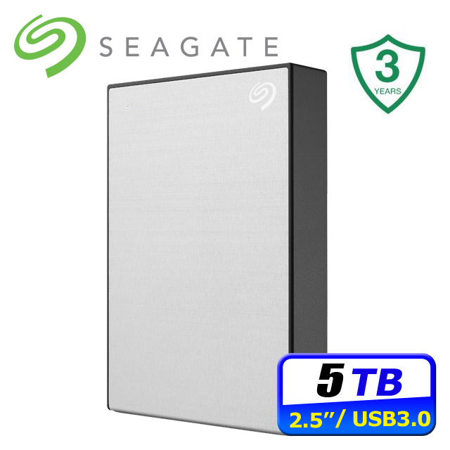 Seagate One Touch 5TB 2.5吋行動硬碟-星鑽銀(STKZ5000401)