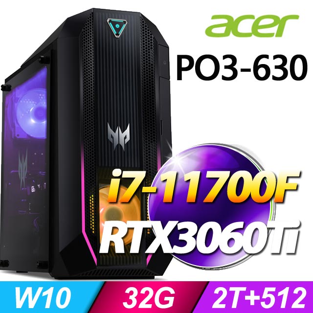 (羅技 2S) + Acer PO3-630(i7-11700F/32G/2T+512G SSD/RTX3060Ti/W10)