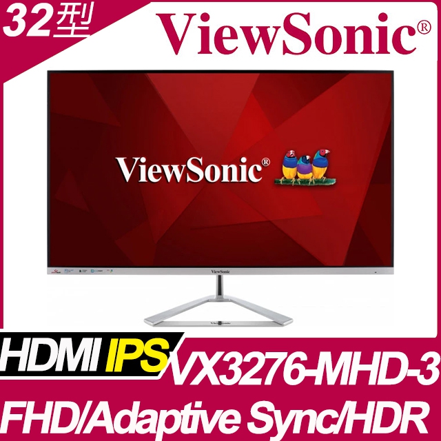 Viewsonic Vx3276 Mhd 3 美型窄邊框螢幕 32型 Fhd Hdmi 喇叭 Ips Pchome 24h購物