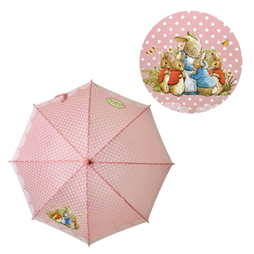 中大童peter Rabbit 比得兔晴雨兩用直傘 抗uv認證 溫馨家族 粉 45cm Pchome 24h購物