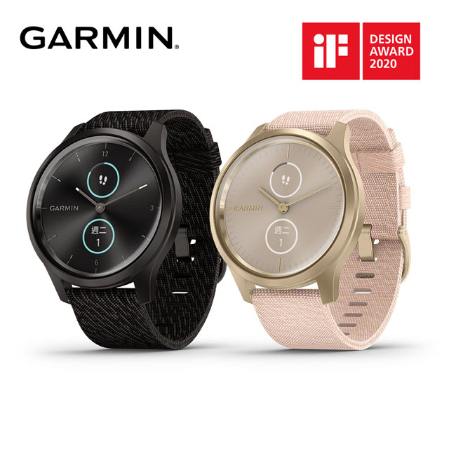 Garmin Vivomove Style 指針智慧腕錶 編織尼龍款錶帶 Pchome 24h購物