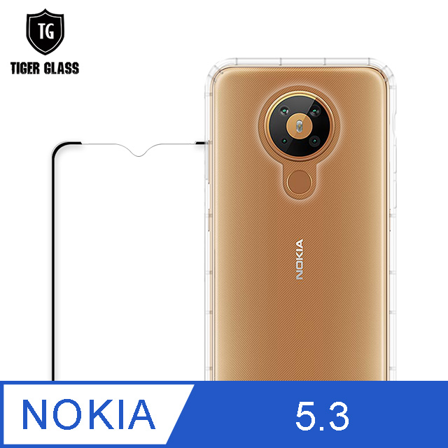 T.G NOKIA 5.3 手機保護超值2件組(透明空壓殼+鋼化膜)