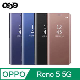 QinD OPPO Reno 5 5G 透視皮套