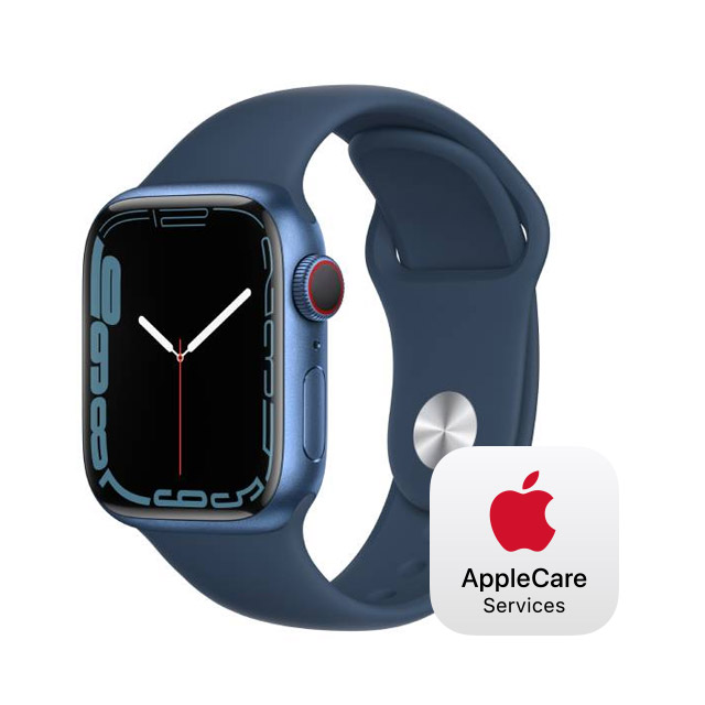 Apple Watch Series 7 GPS + Cellular, 41mm Blue Aluminium Case with Abyss Blue Sport Band