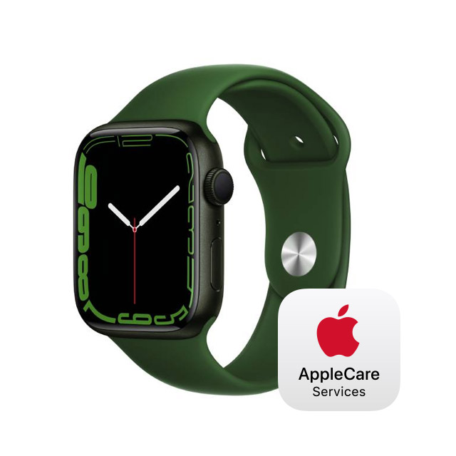 Apple Watch S7 GPS, 45mm Green Aluminium Case with Clover Sport Band