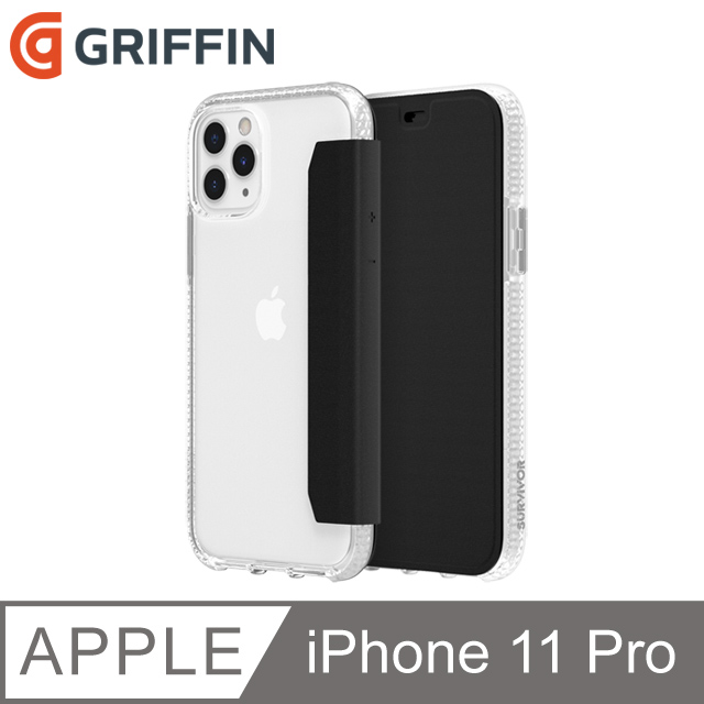 Griffin Survivor Clear Wallet iPhone 11 Pro 透明背套防摔側翻皮套
